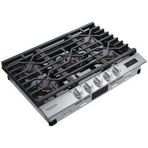 Signature Kitchen Suite 30 in. 5-Burner Smart Natural Gas Cooktop with Simmer Burner & Power Burner - Stainless Steel, , hires