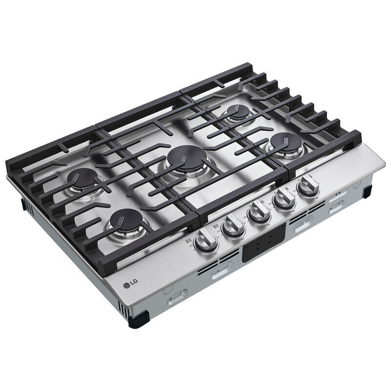 LG 30 in. 5-Burner Natural Gas Cooktop with Simmer Burner & Power Burner - Stainless Steel, Stainless Steel, hires
