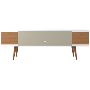 Manhattan Comfort Utopia 70" TV Stand - White Gloss & Maple Cream, , hires