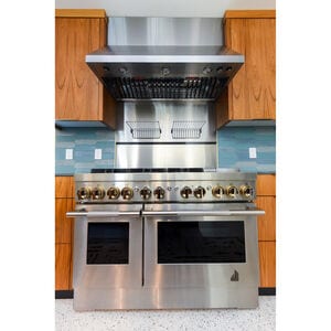 JennAir Pro-Style 48 in. Ducted Canopy Pro Style Style Range Hood with 1200 CFM, 4 Fan Speeds & 3 Halogen Lights - Stainless Steel, , hires