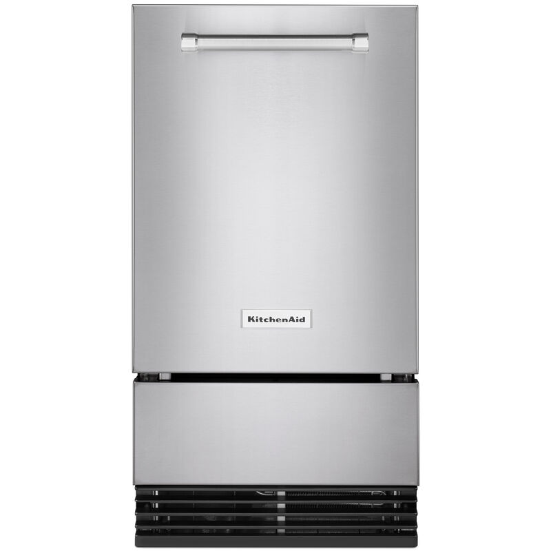 KitchenAid 18inch Built-In Ice Maker with 35 Lbs. Ice Storage Capacity,  Self- Cleaning Cycle, Clear Ice Technology & Digital Control - Stainless  Steel ...