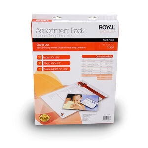 Royal Assorted Laminating Pouches, , hires