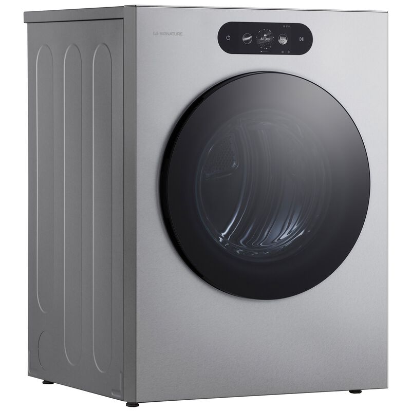 LG Signature 29 in. 9.0 cu. ft. Smart Stackable Electric Dryer with Built-In Intelligence, TurboSteam, AI Sensor Dry & Sanitize Cycle - Brushed Platinum Steel, , hires
