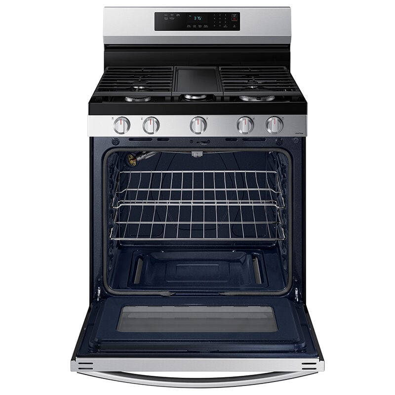 Samsung 30 in. 6 cu. ft. Smart Gas Range with 5 Sealed Burners & Griddle - Stainless Steel, , hires