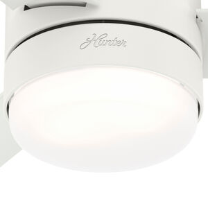 Hunter Casablanca 44 in. Gilmour Low Profile Damp Rated Ceiling Fan with LED Light Kit and Handheld Remote - Matte White, Matte White, hires
