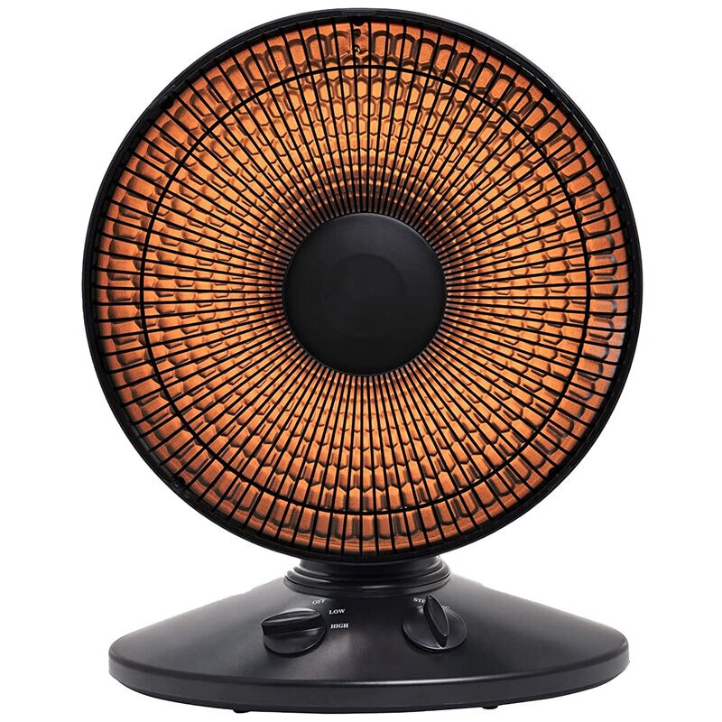 Lifesmart 1000 W Oscillating Radiant Space Heater with 2 Heat Settings & Overheat Safety Shut-Off - Black, , hires