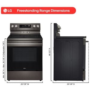 LG 30 in. 6.3 cu. ft. Smart Air-Fry True European Convection Electric Range with Radiant Burners - Black Stainless Steel, , hires