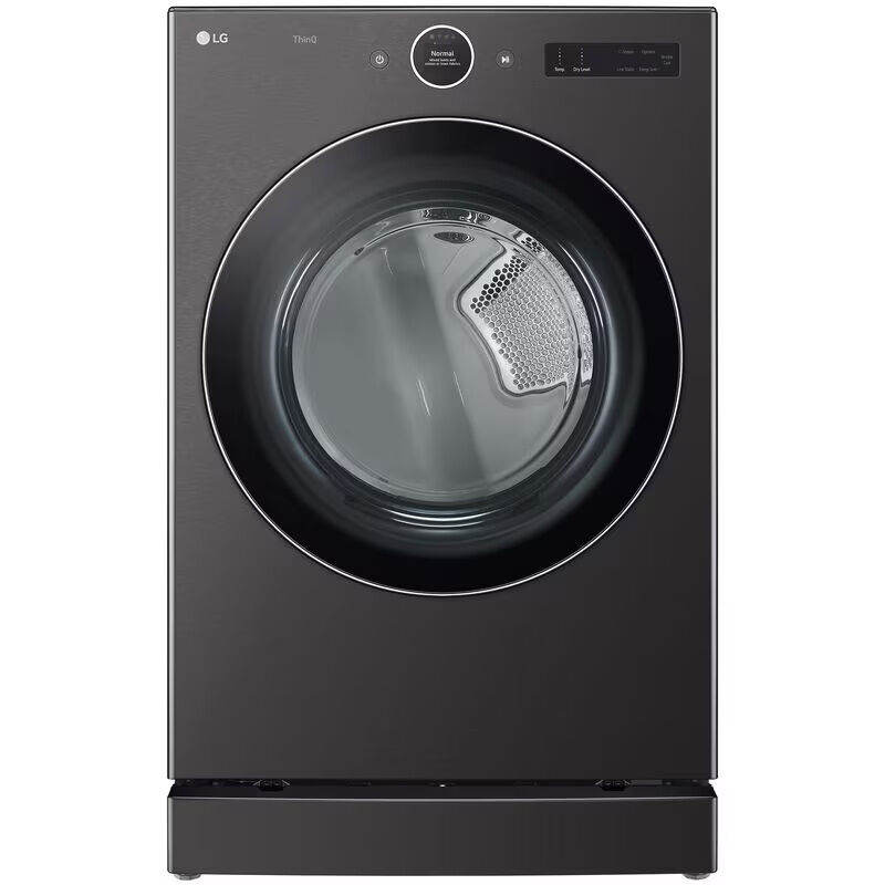 LG 27 in. 7.4 cu. ft. Electric Smart Dryer with 23 Dryer Programs, 11 Dry Options, Wrinkle Care & Sensor Dry - Black Steel, , hires