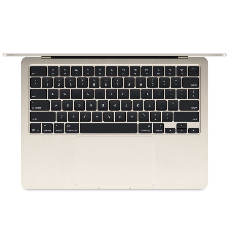 Apple MacBook Air (2025) 13.6 in. Notebook with Apple Intelligence, Apple M4 10-Core CPU, 10-Core GPU, 24 GB RAM, 512 GB SSD, up to 18 Hrs. of Battery Life & Mac OS - Starlight, , hires