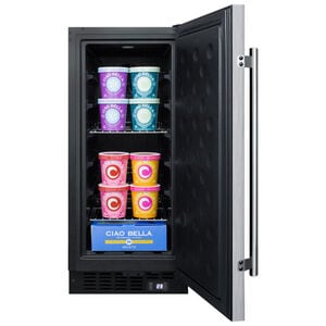 Summit 15 in. 2.4 cu. ft. Built-in Frost Free Compact Upright Freezer with Adjustable Shelves - Stainless Steel, , hires