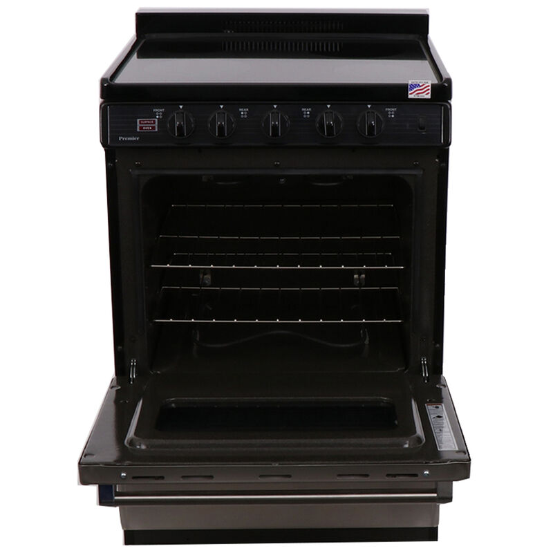 Premier 24 in. 3.0 cu. ft. Oven Freestanding Electric Range with 4 Smoothtop Burners - Stainless Steel, , hires
