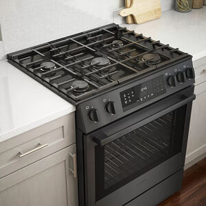 Bosch 800 Series 30 in. 4.8 cu. ft. Standard Convection Slide-In Gas Range with 5 Sealed Burners - Black Stainless Steel, , hires