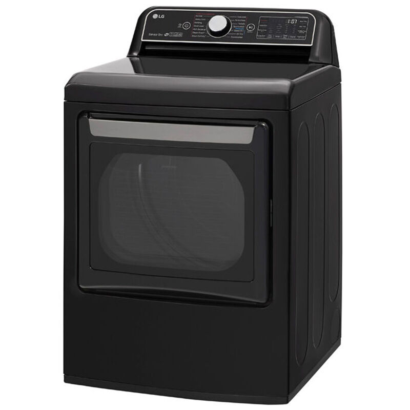 LG 27 in. 7.3 cu. ft. Smart Gas Dryer with Sanitize Cycle, TurboSteam Technology & Sensor Dry - Black Stainless Steel, Black with Stainless Steel, hires
