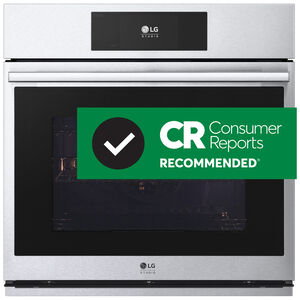 LG Studio 30 in. 4.7 cu. ft. Smart Steam Electric Single Wall Oven with True European Convection - Stainless Steel, , hires