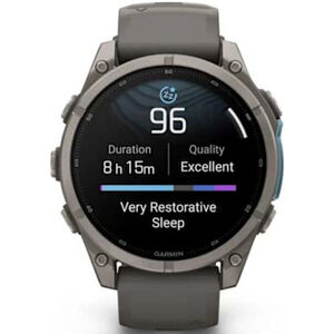 Garmin fenix 9 47 mm, AMOLED Smart Watch - Titanium with Pebble Gray Silicone Band, , hires