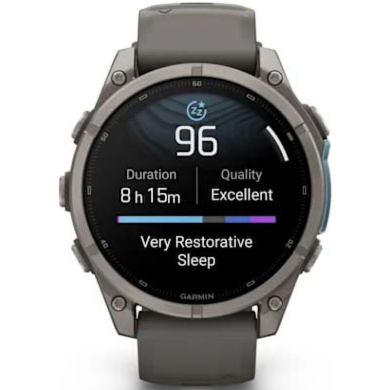 Garmin fenix 9 47 mm, AMOLED Smart Watch - Titanium with Pebble Gray Silicone Band, , hires