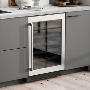 Electrolux 24 in. Freestanding Wine Cooler with Wood Racks, Single Temperature Zone & 41 Bottle Capacity - Stainless Steel, , hires