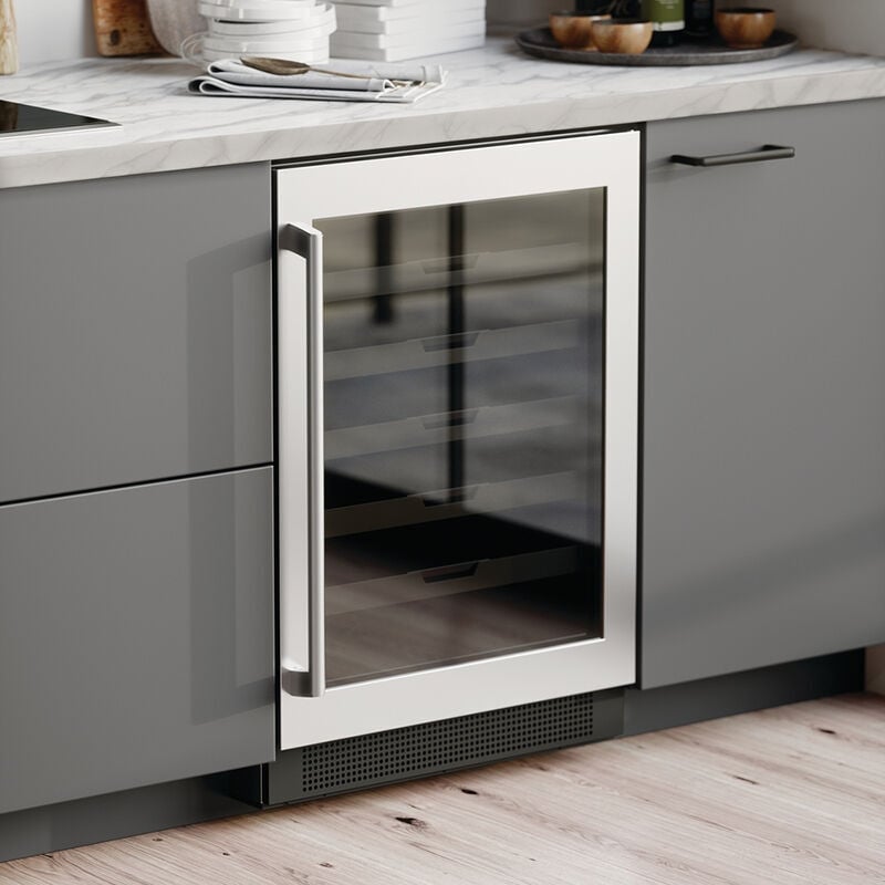Electrolux 24 in. Freestanding Wine Cooler with Wood Racks, Single Temperature Zone & 41 Bottle Capacity - Stainless Steel, , hires