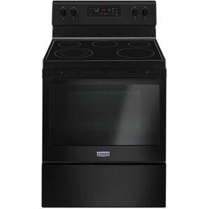Maytag 30 in. 5.3 cu. ft. Oven Freestanding Electric Range with 5 Smoothtop Burners - Black, , hires