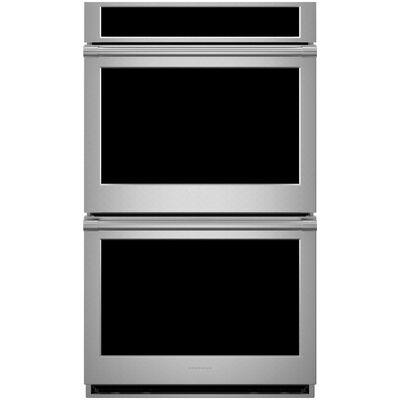 Monogram Statement Series 30 in. 10.0 cu. ft. Smart Top Control Electric Double Wall Oven with True European Convection - Stainless Steel | ZTDX1DPSZSS