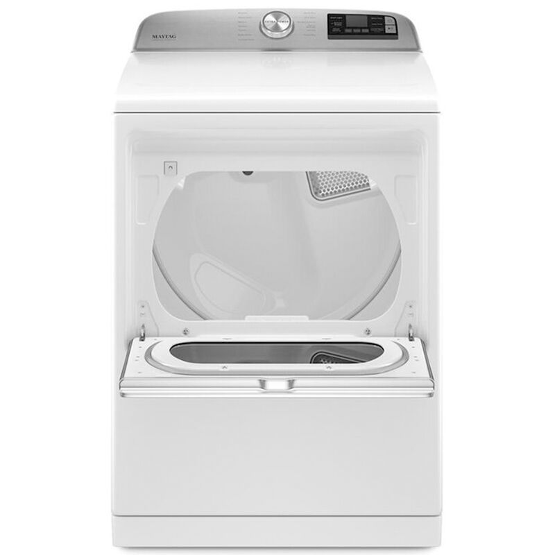 Maytag 27 in. 7.4 cu. ft. Smart Electric Dryer with Extra Power Button, Sensor Dry, Sanitize & Steam Cycle - White, White, hires