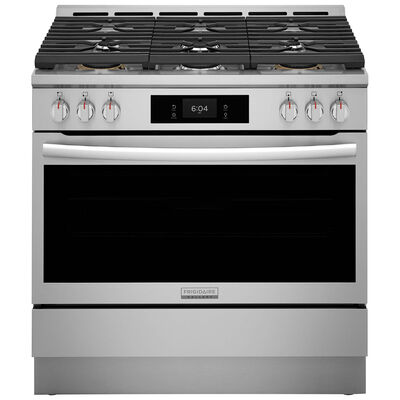 Frigidaire Gallery 36 in. 4.6 cu. ft. Air Fry Convection Oven Freestanding Natural Gas Range with 6 Sealed Burners - Stainless Steel | GCFG3661AF
