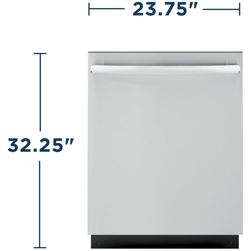 GE 24 in. Built-In Dishwasher with Top Control, 51 dBA Sound Level, 12 Place Settings, 3 Wash Cycles & Sanitize Cycle - Stainless Steel, Stainless Steel, hires