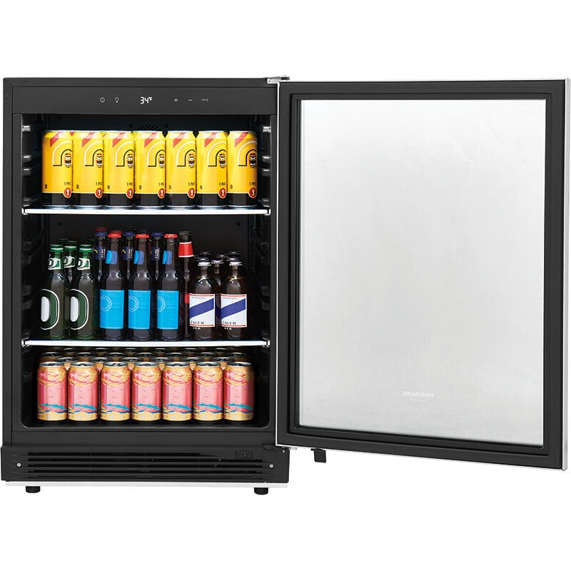 Frigidaire 24 in. 5.3 cu. ft. Built-In/Freestanding Beverage Center with Adjustable Shelves & Digital Control - Stainless Steel, , hires