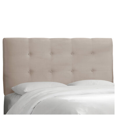 Skyline Furniture Tufted Micro-Suede Fabric King Size Upholstered Headboard - Platinum | 793KPRMPLT