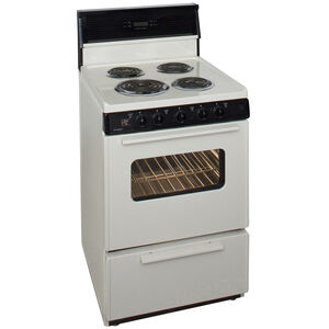 Premier 24 in. 3.0 cu. ft. Oven Freestanding Electric Range with 4 Coil Burners - Bisque, Bisque, hires