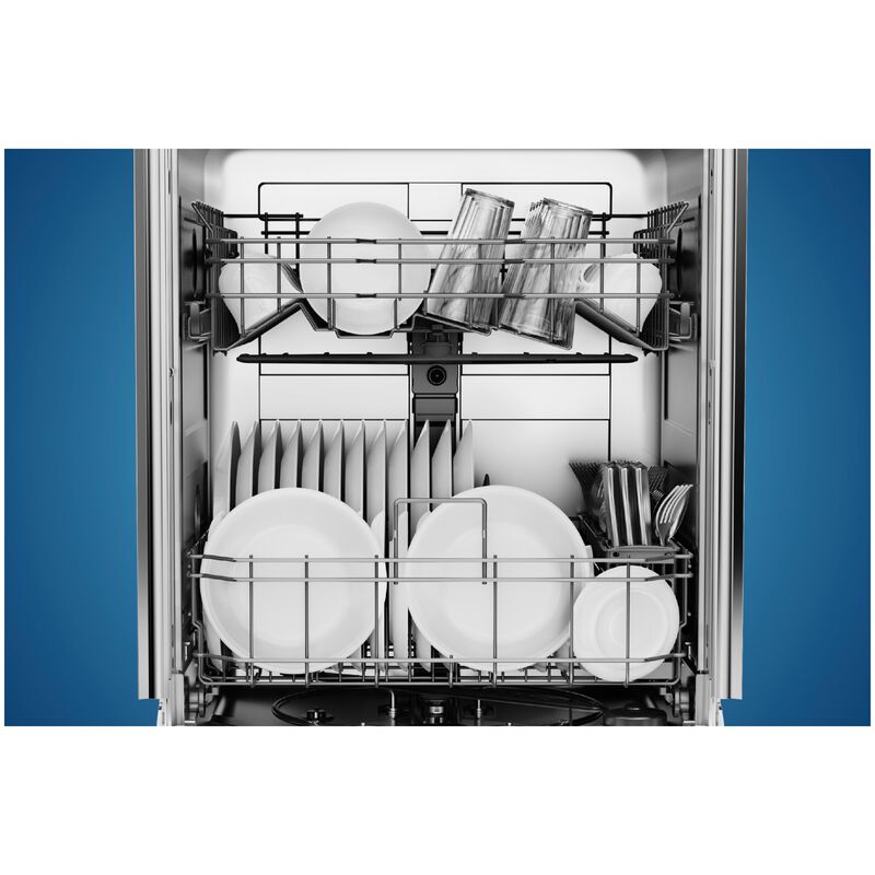 Midea 24 in. Front Control Flush-Mount Dishwasher with 52 dBA Sound level, Auto Open Door & Pocket Handle - White, , hires