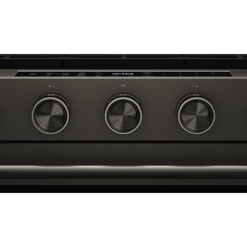 KitchenAid 30 in. 5.0 cu. ft. Smart Air-Fry True European Convection Steam Slide-In Gas Range with 5 Sealed Burners & Griddle - Black Ore, , hires