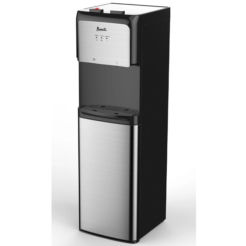 Avanti 12 in. Freestanding Hot & Cold Water Dispenser with Child Safety Guard - Stainless Steel with Black Cabinet, , hires