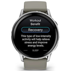 Garmin Venu 4 45 mm Smart Watch - Silver with Silver Gray Silicone Band, , hires