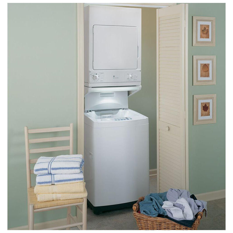 GE Spacemaker 24 in. 3.6 cu. ft. Stackable Stationary Electric Dryer for 240-Volt Outlets - White, , hires