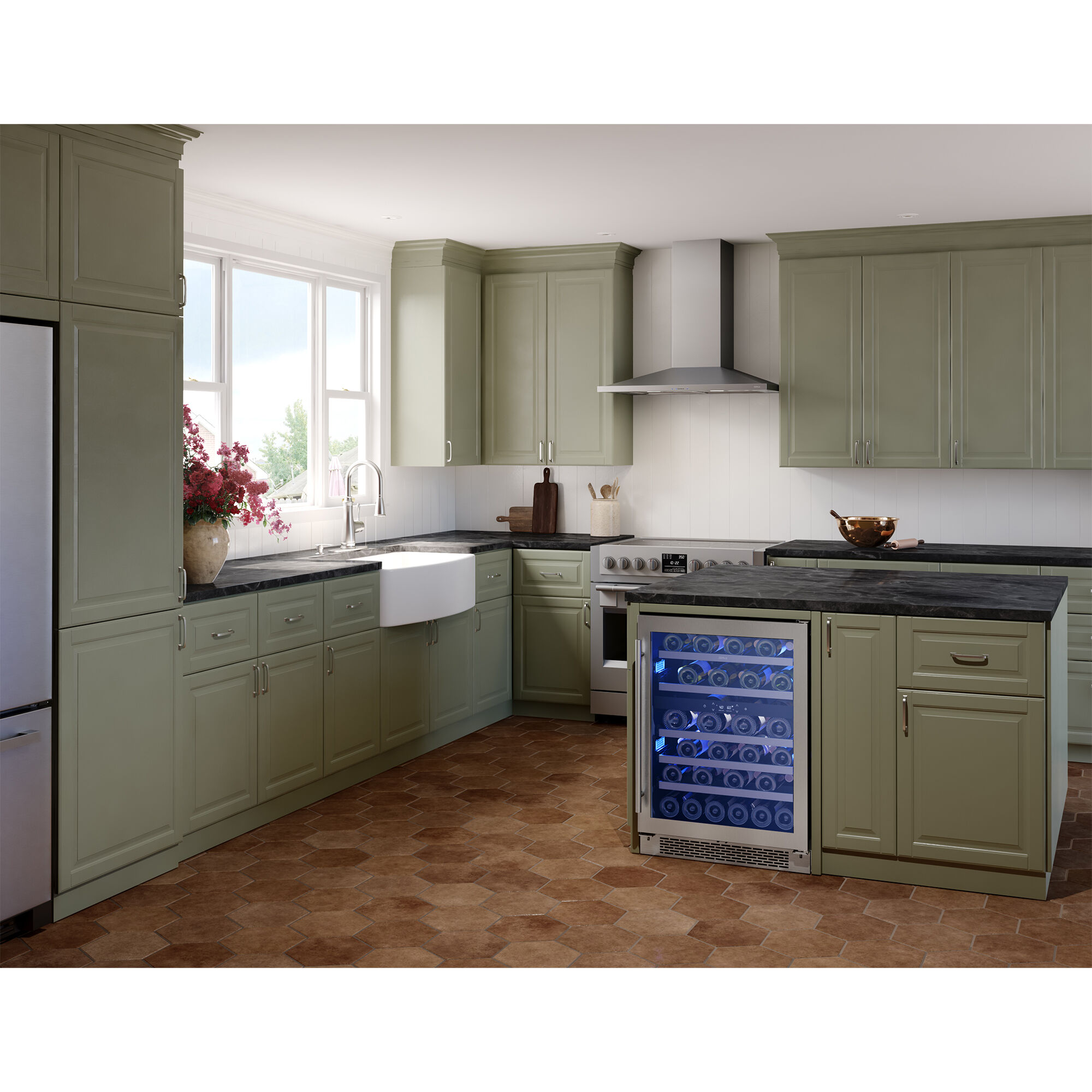 調理台  770x330x850 Zephyr Anzio Series 30 in. Convertible Chimney Style Range Hood
