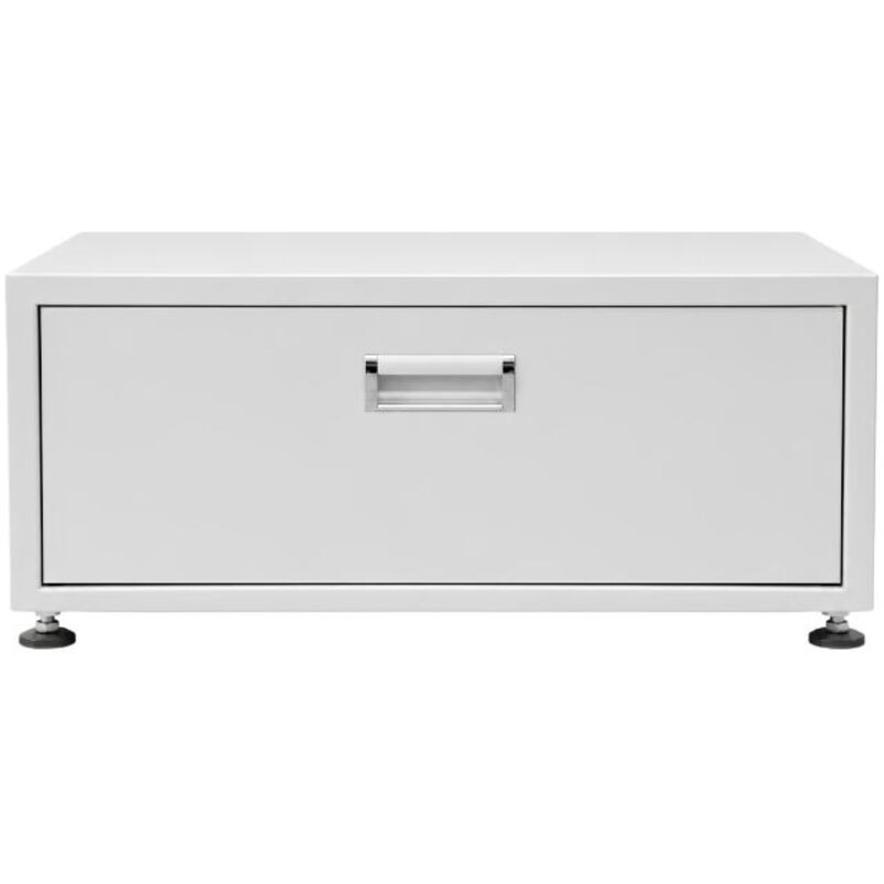 Equator Universal Laundry Pedestal for 24" Washer, Dryer & Combo with Storage Drawer - White, , hires