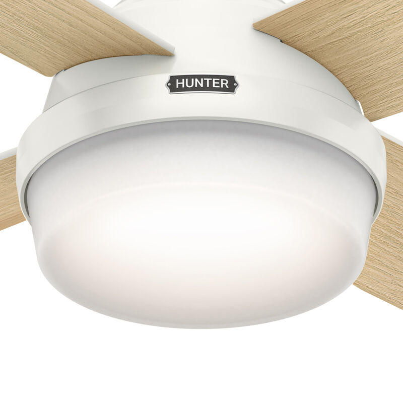Hunter Casablanca 52" Dempsey Ceiling Fan with LED Light Kit and Handheld Remote - Fresh White, , hires