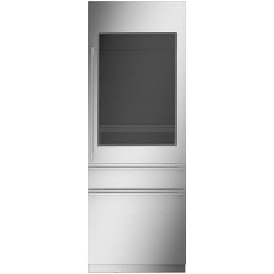 Monogram 30 in. 14.6 cu. ft. Built-In Counter Depth Bottom Freezer Refrigerator with Ice Maker - Custom Panel Ready | ZIK303NPPII