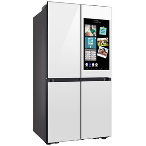 Samsung Bespoke 36 in. 28.6 cu. ft. Smart 4-Door Flex French Door Refrigerator with AI Family Hub+ & Internal Water Dispenser - White Glass, White Glass, hires