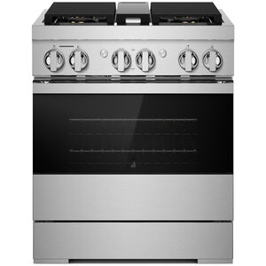 JennAir Noir Series 30 in. 4.1 cu. ft. Smart Convection Oven Freestanding Dual Fuel Range with 4 Sealed Burners & Griddle - Stainless Steel, , hires