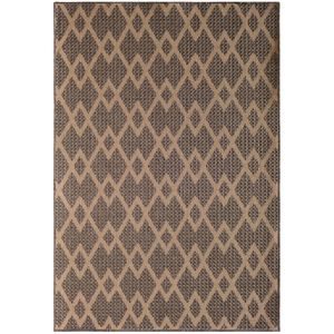 Natco Santorini Collection Outdoor Area Rug Chevron 7'10"x9'10" - Natural/Pebble, , hires