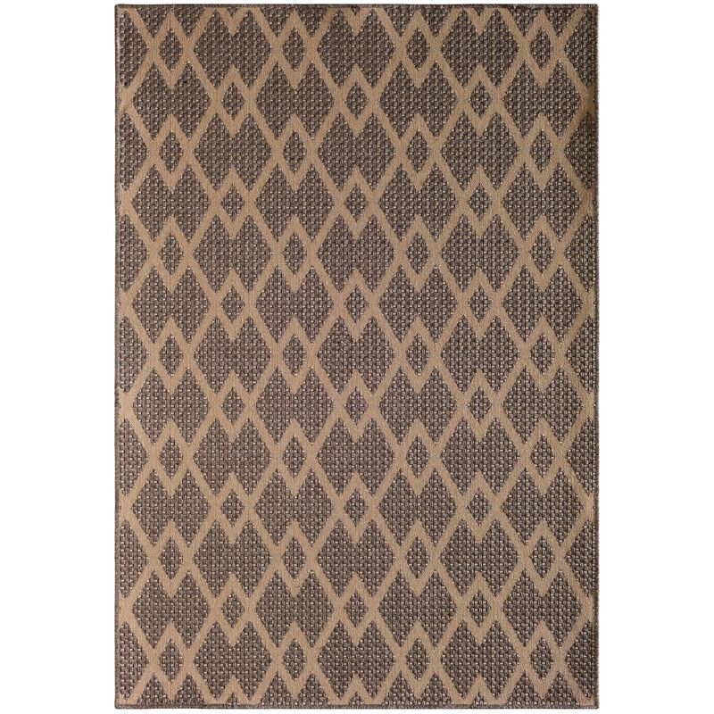 Natco Santorini Collection Outdoor Area Rug Chevron 7'10"x9'10" - Natural/Pebble, , hires