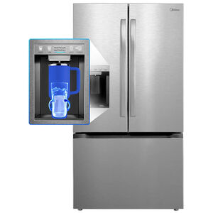 Midea 36 in. 29.3 cu. ft. Smart Garage-Ready French Door Refrigerator with One Touch Auto Fill Water Dispenser - Stainless Steel, , hires