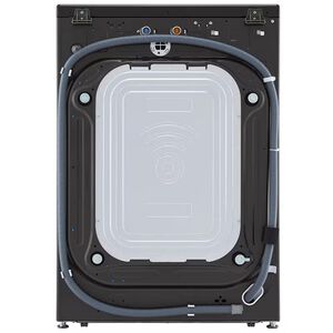 LG 27 in. 5.0 cu. ft. Smart Stackable Front Load Washer with TurboWash 360, Sanitize & Steam Wash Cycle - Black Steel, Black Steel, hires