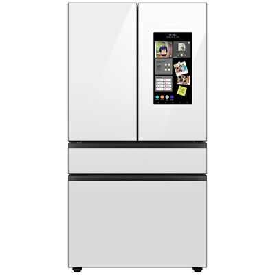 Samsung Bespoke 36 in. 22.5 cu. ft. Smart Counter Depth 4-Door French Door Refrigerator with Family Hub, Beverage Center & Internal Water Dispenser - White Glass | RF23BB890012