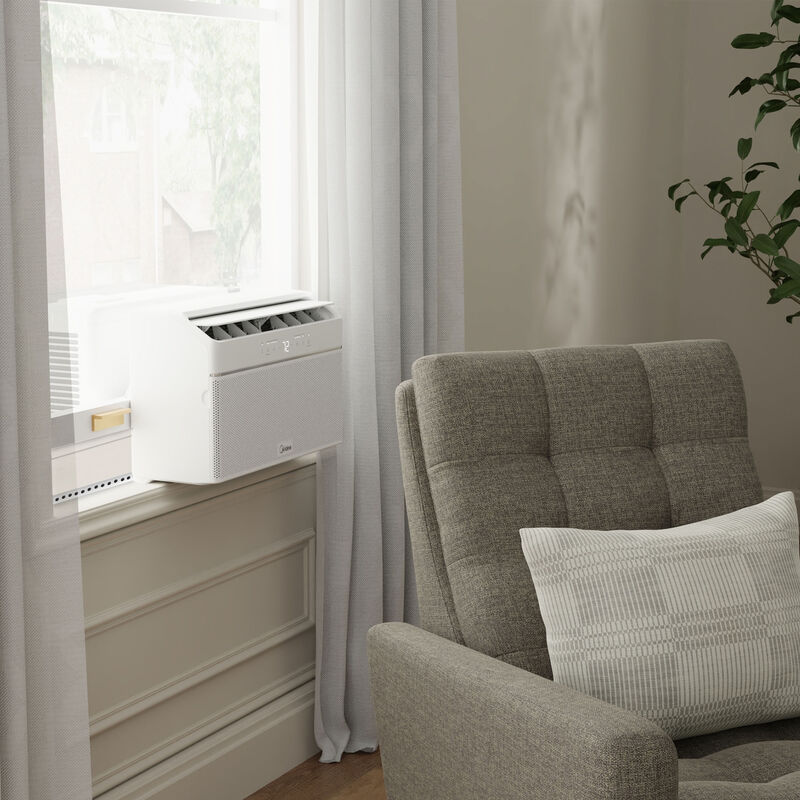 Midea QB Series 10,000 BTU 115V U-Shaped Smart Energy Star Window Air Conditioner with Inverter, 3 Fan Speeds, Sleep Mode & Remote Control - White, , hires