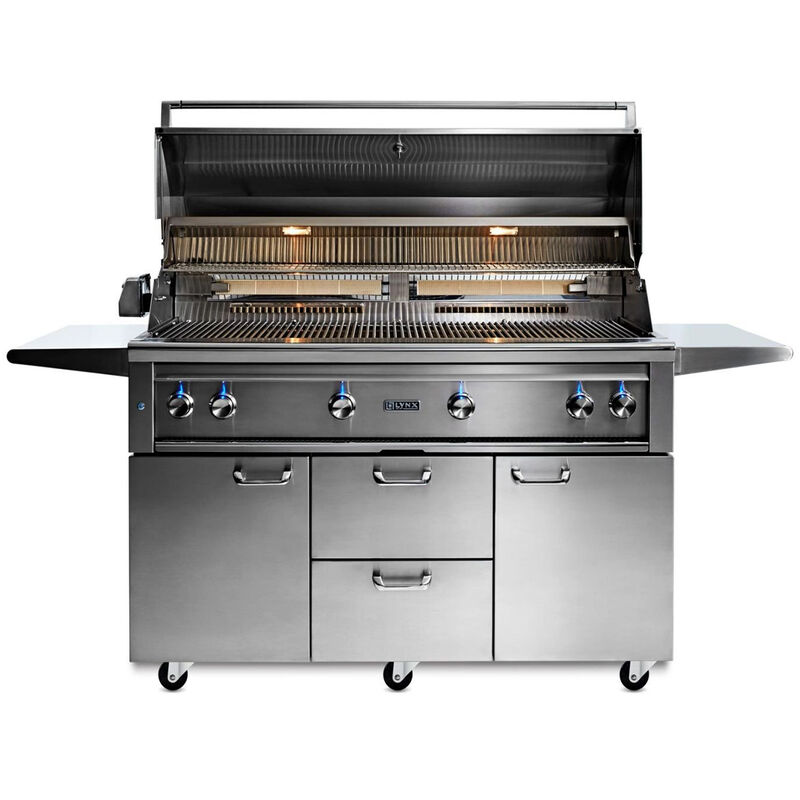Lynx Professional 54 in. 4-Burner Liquid Propane Gas Grill with Rotisserie & Smoker Box - Stainless Steel, , hires