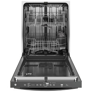 GE 24 in. Built-In Dishwasher with Top Control, 45 dBA Sound Level, 16 Place Settings, 5 Wash Cycles & Sanitize Cycle - Black Slate, Black Slate, hires