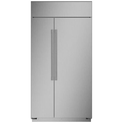 Monogram 42 in. 25.2 cu. ft. Built-In Smart Counter Depth Side-by-Side Refrigerator - Stainless Steel | ZISS420NNSS